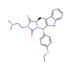 CCOc1ccc([C@H]2c3[nH]c4ccccc4c3C[C@@H]3C(=O)N(CCN(C)C)C(=O)N23)cc1 ZINC000040860056