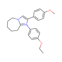 CCOc1ccc(-[n+]2c(-c3ccc(OC)cc3)cn3c2CCCCC3)cc1 ZINC000013496518