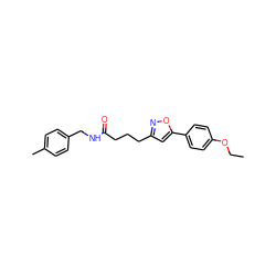 CCOc1ccc(-c2cc(CCCC(=O)NCc3ccc(C)cc3)no2)cc1 ZINC000005028519