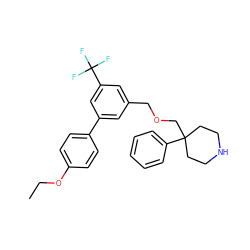 CCOc1ccc(-c2cc(COCC3(c4ccccc4)CCNCC3)cc(C(F)(F)F)c2)cc1 ZINC000201219416