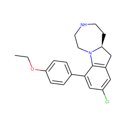 CCOc1ccc(-c2cc(Cl)cc3c2N2CCNCC[C@H]2C3)cc1 ZINC000013535478