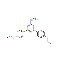 CCOc1ccc(-c2cc(NC(C)=O)nc(-c3ccc(OCC)cc3)n2)cc1 ZINC000095596252