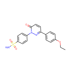 CCOc1ccc(-c2ccc(=O)n(-c3ccc(S(N)(=O)=O)cc3)n2)cc1 ZINC000653686938