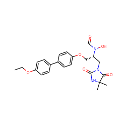 CCOc1ccc(-c2ccc(OC[C@@H](CN3C(=O)NC(C)(C)C3=O)N(O)C=O)cc2)cc1 ZINC000029328296