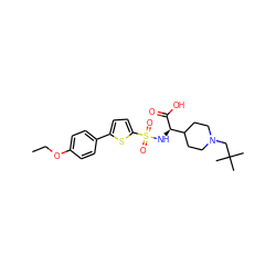 CCOc1ccc(-c2ccc(S(=O)(=O)N[C@@H](C(=O)O)C3CCN(CC(C)(C)C)CC3)s2)cc1 ZINC000040874902