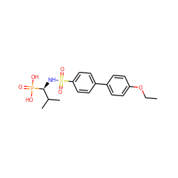 CCOc1ccc(-c2ccc(S(=O)(=O)N[C@@H](C(C)C)P(=O)(O)O)cc2)cc1 ZINC000028642141