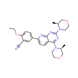 CCOc1ccc(-c2ccc3c(N4CCOC[C@@H]4C)nc(N4CCOC[C@@H]4C)nc3n2)cc1C#N ZINC000139439636