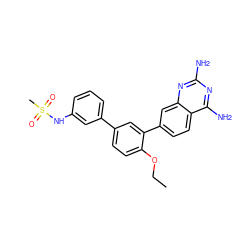 CCOc1ccc(-c2cccc(NS(C)(=O)=O)c2)cc1-c1ccc2c(N)nc(N)nc2c1 ZINC000072116526