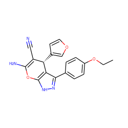 CCOc1ccc(-c2n[nH]c3c2[C@@H](c2ccoc2)C(C#N)=C(N)O3)cc1 ZINC000005817664