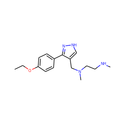 CCOc1ccc(-c2n[nH]cc2CN(C)CCNC)cc1 ZINC000473111576