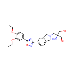 CCOc1ccc(-c2nc(-c3ccc4c(c3)CN(CC(N)(CO)CO)C4)no2)cc1OCC ZINC000114103325