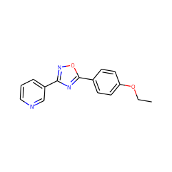 CCOc1ccc(-c2nc(-c3cccnc3)no2)cc1 ZINC000000377605