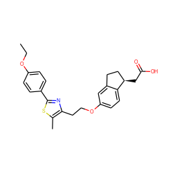 CCOc1ccc(-c2nc(CCOc3ccc4c(c3)CC[C@H]4CC(=O)O)c(C)s2)cc1 ZINC000028951986