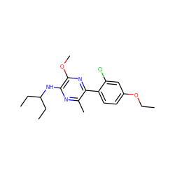 CCOc1ccc(-c2nc(OC)c(NC(CC)CC)nc2C)c(Cl)c1 ZINC000034055425