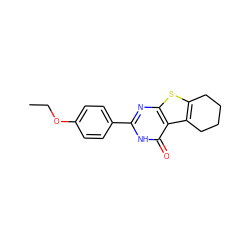 CCOc1ccc(-c2nc3sc4c(c3c(=O)[nH]2)CCCC4)cc1 ZINC000000562724