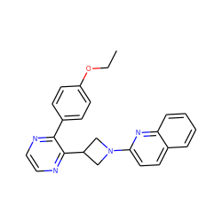 CCOc1ccc(-c2nccnc2C2CN(c3ccc4ccccc4n3)C2)cc1 ZINC000139332248