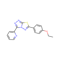 CCOc1ccc(-c2nn3c(-c4ccccn4)nnc3s2)cc1 ZINC000000530205