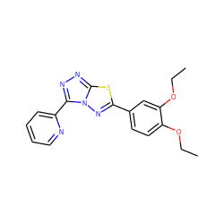 CCOc1ccc(-c2nn3c(-c4ccccn4)nnc3s2)cc1OCC ZINC000010312385