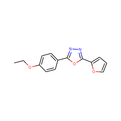 CCOc1ccc(-c2nnc(-c3ccco3)o2)cc1 ZINC000000064708