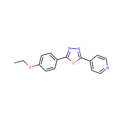 CCOc1ccc(-c2nnc(-c3ccncc3)o2)cc1 ZINC000000422636