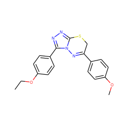 CCOc1ccc(-c2nnc3n2N=C(c2ccc(OC)cc2)CS3)cc1 ZINC000004312945