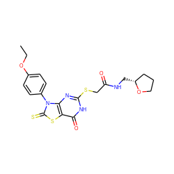 CCOc1ccc(-n2c(=S)sc3c(=O)[nH]c(SCC(=O)NC[C@@H]4CCCO4)nc32)cc1 ZINC000013133224