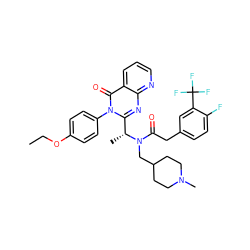 CCOc1ccc(-n2c([C@@H](C)N(CC3CCN(C)CC3)C(=O)Cc3ccc(F)c(C(F)(F)F)c3)nc3ncccc3c2=O)cc1 ZINC000049793275