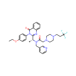 CCOc1ccc(-n2c([C@@H](C)N(Cc3cccnc3)C(=O)CN3CCN(CCC(F)(F)F)CC3)nc3ccccc3c2=O)cc1 ZINC000049780182