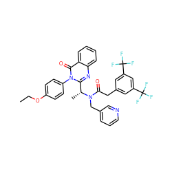 CCOc1ccc(-n2c([C@@H](C)N(Cc3cccnc3)C(=O)Cc3cc(C(F)(F)F)cc(C(F)(F)F)c3)nc3ccccc3c2=O)cc1 ZINC000049768043