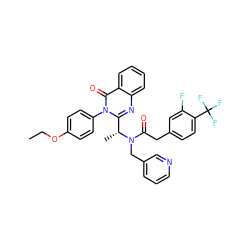 CCOc1ccc(-n2c([C@@H](C)N(Cc3cccnc3)C(=O)Cc3ccc(C(F)(F)F)c(F)c3)nc3ccccc3c2=O)cc1 ZINC000049938511