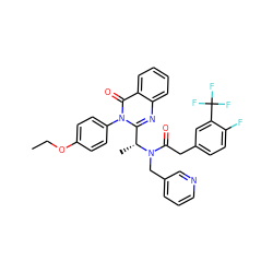 CCOc1ccc(-n2c([C@@H](C)N(Cc3cccnc3)C(=O)Cc3ccc(F)c(C(F)(F)F)c3)nc3ccccc3c2=O)cc1 ZINC000029130209