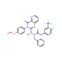 CCOc1ccc(-n2c([C@@H](C)N(Cc3cccnc3)C(=O)Cc3ccc(F)c(C(F)(F)F)c3)nc3cccnc3c2=O)cc1 ZINC000049793812