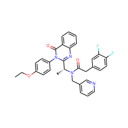 CCOc1ccc(-n2c([C@@H](C)N(Cc3cccnc3)C(=O)Cc3ccc(F)c(F)c3)nc3ccccc3c2=O)cc1 ZINC000049793554