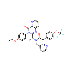 CCOc1ccc(-n2c([C@@H](C)N(Cc3cccnc3)C(=O)Cc3ccc(OC(F)(F)F)cc3)nc3cccnc3c2=O)cc1 ZINC000028707860