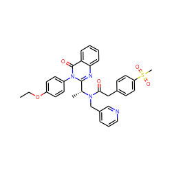 CCOc1ccc(-n2c([C@@H](C)N(Cc3cccnc3)C(=O)Cc3ccc(S(C)(=O)=O)cc3)nc3ccccc3c2=O)cc1 ZINC000049777718