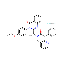 CCOc1ccc(-n2c([C@@H](C)N(Cc3cccnc3)C(=O)Cc3cccc(C(F)(F)F)c3)nc3ccccc3c2=O)cc1 ZINC000049777034