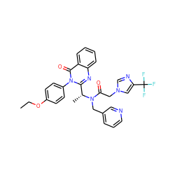 CCOc1ccc(-n2c([C@@H](C)N(Cc3cccnc3)C(=O)Cn3cnc(C(F)(F)F)c3)nc3ccccc3c2=O)cc1 ZINC000049771284