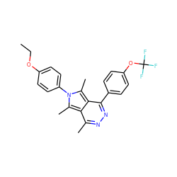 CCOc1ccc(-n2c(C)c3c(C)nnc(-c4ccc(OC(F)(F)F)cc4)c3c2C)cc1 ZINC000028756340