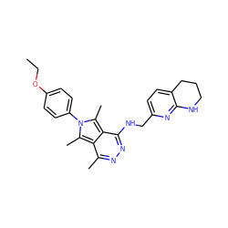 CCOc1ccc(-n2c(C)c3c(C)nnc(NCc4ccc5c(n4)NCCC5)c3c2C)cc1 ZINC000028569204