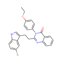 CCOc1ccc(-n2c(CCc3c[nH]c4ccc(Br)cc34)nc3ccccc3c2=O)cc1 ZINC000013821548