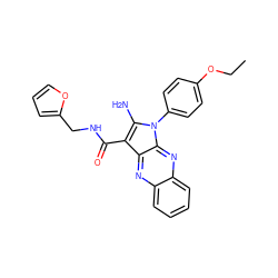 CCOc1ccc(-n2c(N)c(C(=O)NCc3ccco3)c3nc4ccccc4nc32)cc1 ZINC000002329830