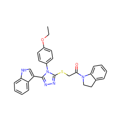 CCOc1ccc(-n2c(SCC(=O)N3CCc4ccccc43)nnc2-c2c[nH]c3ccccc23)cc1 ZINC000013120575