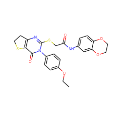 CCOc1ccc(-n2c(SCC(=O)Nc3ccc4c(c3)OCCO4)nc3c(c2=O)SCC3)cc1 ZINC000002719890