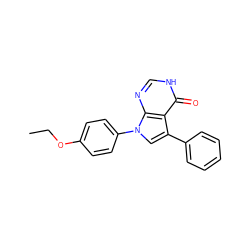 CCOc1ccc(-n2cc(-c3ccccc3)c3c(=O)[nH]cnc32)cc1 ZINC000008764186