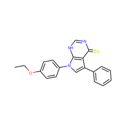 CCOc1ccc(-n2cc(-c3ccccc3)c3c(=S)nc[nH]c32)cc1 ZINC000005891265