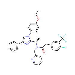 CCOc1ccc(-n2cc(-c3ccccc3)nc2[C@@H](C)N(Cc2ccccn2)C(=O)Cc2ccc(F)c(C(F)(F)F)c2)cc1 ZINC000029130096