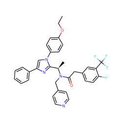 CCOc1ccc(-n2cc(-c3ccccc3)nc2[C@@H](C)N(Cc2ccncc2)C(=O)Cc2ccc(F)c(C(F)(F)F)c2)cc1 ZINC000029130094