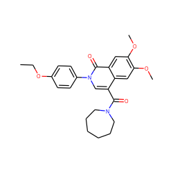 CCOc1ccc(-n2cc(C(=O)N3CCCCCC3)c3cc(OC)c(OC)cc3c2=O)cc1 ZINC000003660454