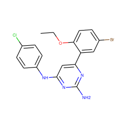 CCOc1ccc(Br)cc1-c1cc(Nc2ccc(Cl)cc2)nc(N)n1 ZINC000026396019