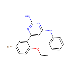 CCOc1ccc(Br)cc1-c1cc(Nc2ccccc2)nc(N)n1 ZINC000026394187